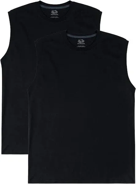  Men&#039;s Eversoft Cotton Sleeveless T X-Large Muscle Muscle - 2 Pack - Black