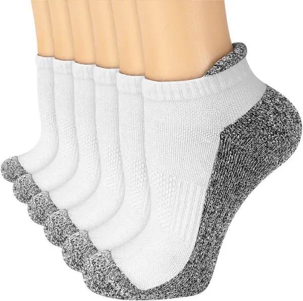 Copper Compression Socks Women and Men 6 Pairs - Circulation Arch Support Plantar Fasciitis Running Ankle Socks