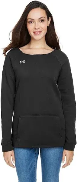 Under Armour Black Women&#x27;s Wildfire volleyball ￼ Fleece Crewneck  Sz Large C41