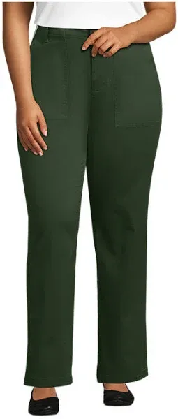 Plus Size Lands' End High-Rise Chino Utility Straight Leg Pants