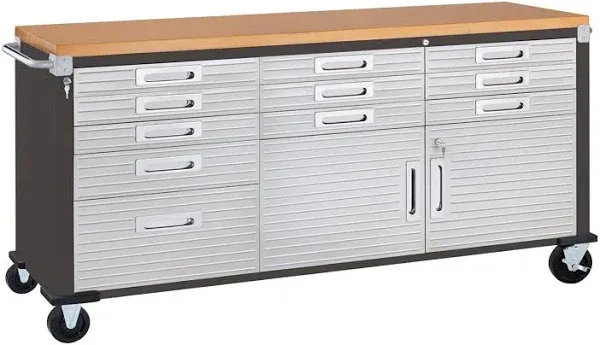 Seville Classics UltraHD 11 Drawer Rolling Workbench 77&#034; W x 20&#034; D x 37.5&#034; H NEW