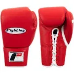 Fighting Fury Professional Lace Training Gloves - Red, 14 oz