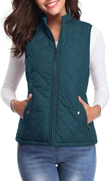 Fuinloth Women's Lightweight Zip Padded Quilted Vest