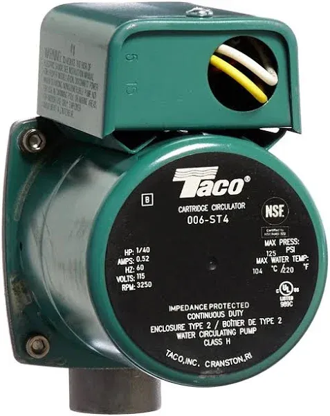 Taco 006-ST4 Circulator - Stainless Steel 1/40 HP - 3/4" NPT