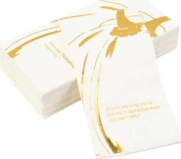 Cotier Convokins Thanksgiving Conversation Starter Dinner Napkins