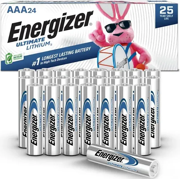 Energizer Ultimate Lithium AAA Batteries, 24 Pack