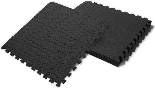 Centr - Gym Flooring Exercise Mats - 24 Sq Ft - Black