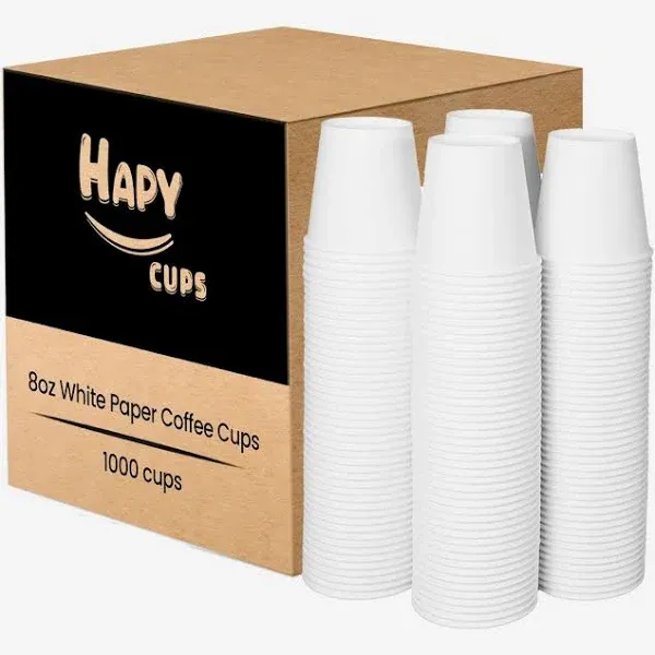 [12 oz 300 Pack Disposable Paper Coffee Cups, Bulk White Hot to Go Cups for H...