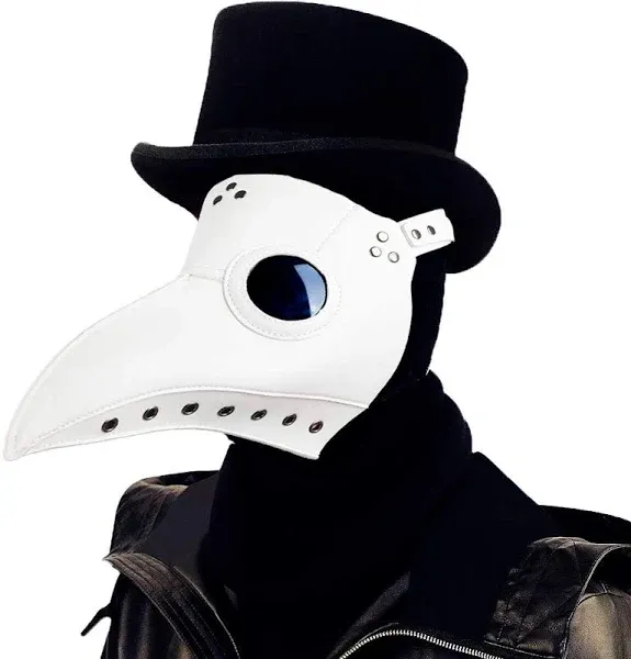 Raxwalker Plague Doctor Mask Retro Leather Steampunk Halloween Costume Long Nose Bird Beak Cosplay Props