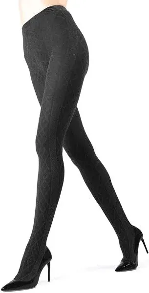 Memoi Women's Crossing Diamond Sweater Tights - MO 389