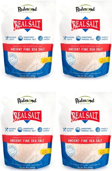 REDMOND Real Sea Salt - Natural Unrefined Gluten Free Fine, 26 Ounce Pouch (1 Pa