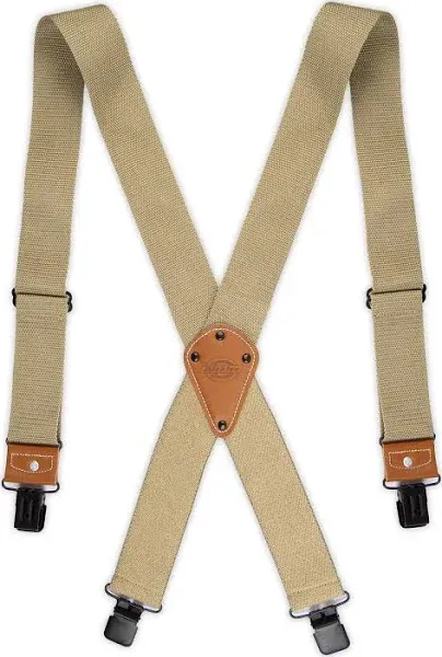 Dickies Men's Industrial Strength Ballistic Nylon Clip End Work Suspenders - Khaki