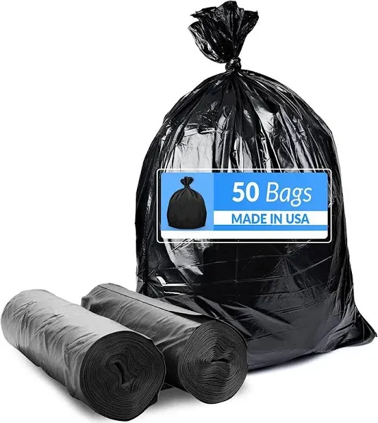 Reli. 55-60 Gallon Trash Bags Heavy Duty | 50 Bags | 50-60 Gallon | Large Bla...