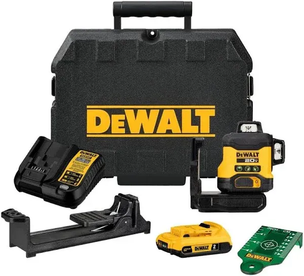 DEWALT DCLE34031D1 20V 3x360 Green Line Laser 2.0Ah Kit