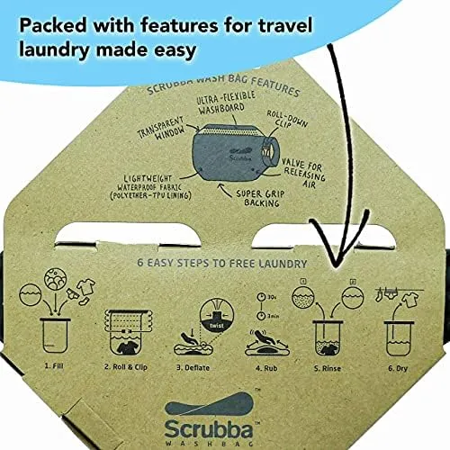 Scrubba Wash Bag Portable Washing Machine Lightweight Manual Washing Machine for Travel