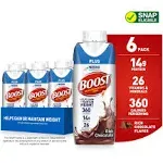 Boost Plus Complete Nutritional Drink Rich Chocolate, 8 fl oz, 6 PK