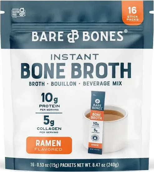 Bare Bones Beef Bone Broth Sticks (0.53 oz, 12 ct)