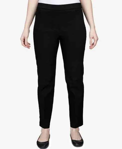 Alfred Dunner Women&#039;s Classics Allure Pull On Slim Leg Pants Black Size 12