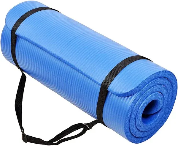 BalanceFrom GoCloud 1" Extra Thick Exercise Yoga Mat with Carrying Strap