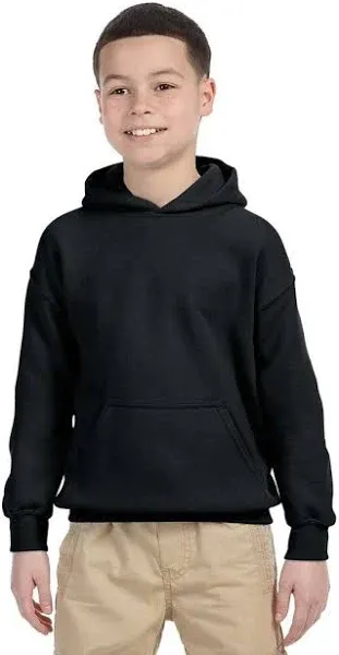 Gildan G185B Youth Cotton/Polyest<wbr/>er Heavy Blend Long Sleeve Hooded Sweatshirt