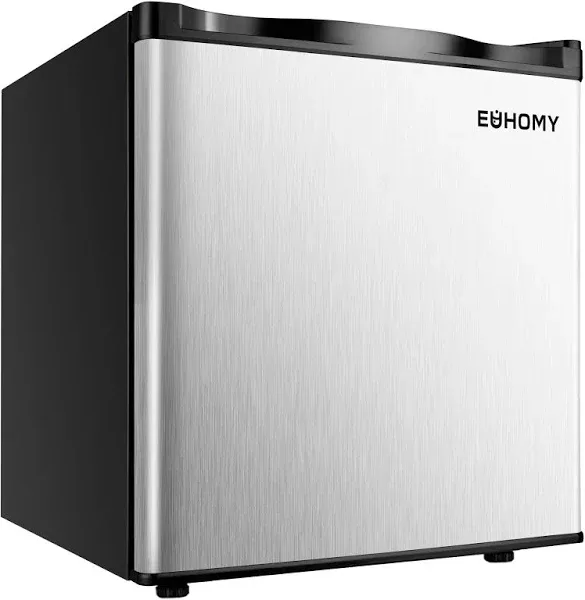 EUHOMY Upright Freezer 3.0 Cubic Feet Single Door Compact Mini Freezer with Reversible Stainless Steel Door