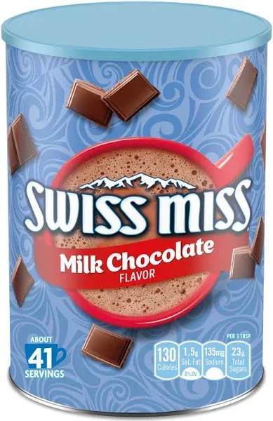 (2 pack) Swiss Miss Milk Chocolate Flavored Hot Cocoa Mix, 45.68 oz. Canister