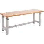 Seville Classics 72" Adjustable Height Heavy-Duty Wood Top Workbench