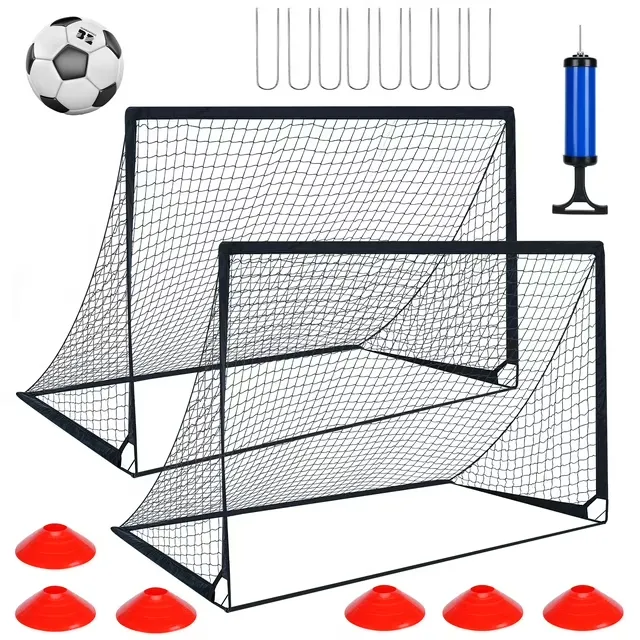 Kids Soccer Goals for Backyard Set 2 of 4' x 3' Portable Soccer Goal Training Equipment