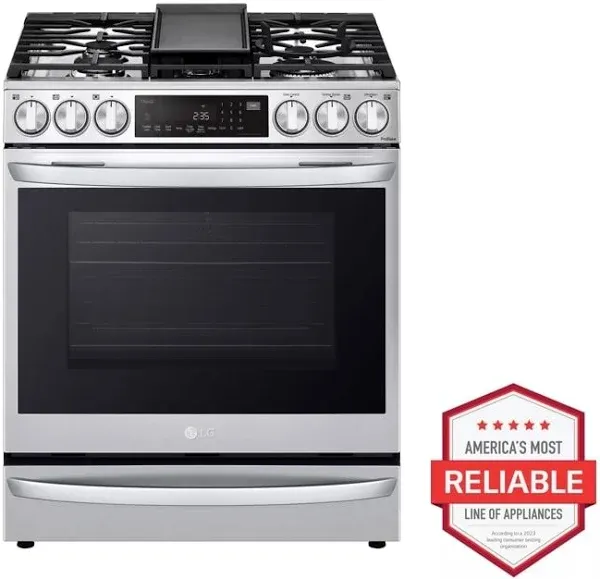 LG InstaView ProBake Convection Slide-In Gas Range with Air Fry