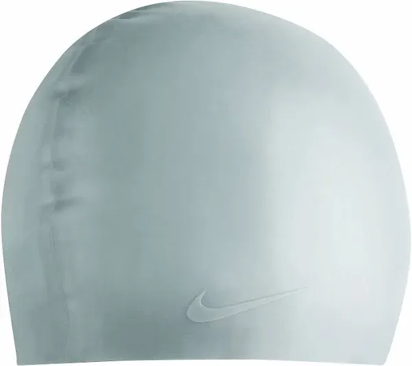 Nike Solid Silicone Swim Cap- Silver