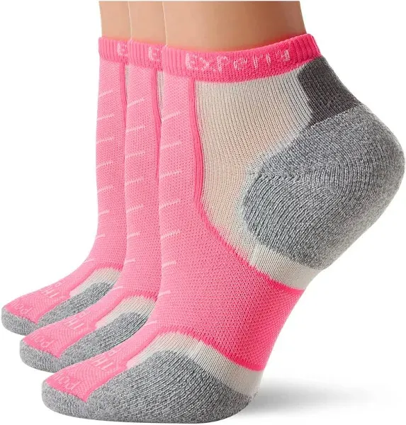 Thorlos Experia XCCU Thin Cushion Running Low Cut Socks, Electric Pink 3 Pair Pa