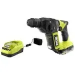 Ryobi PSBRH01K1 ONE+ HP 18V Brushless Cordless Compact 5/8 in. SDS Rotary Hammer Kit with 2.0 Ah High Performance Battery and Charger