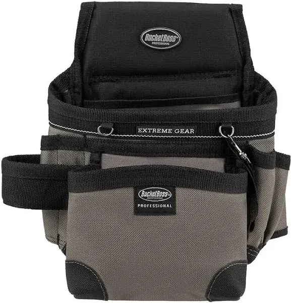 Bucket Boss - Mullet Buster Carpenter’s Pouch, Pouches - Professional Series (55200), Gray