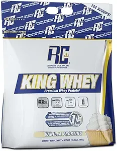 Ronnie Coleman Signature Series Whey Concentrate + Isolate Protein Powder, Pre Workout Shake Mix for Lean Muscle Support, Low Sugar Supplement for Women & Men, Vanilla Frosting Flavor, 10 lbs