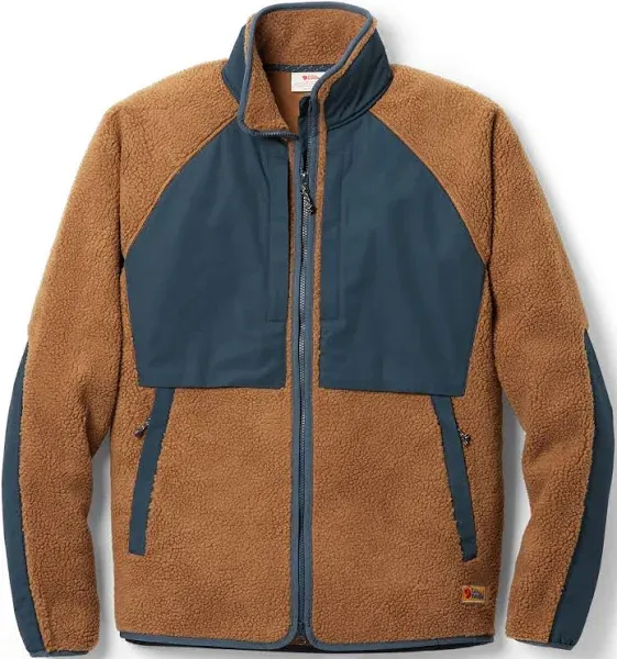 Fjallraven Men's Vardag Pile Jacket - Chestnut/Navy - Small