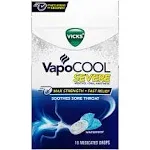 Vicks VapoCOOL Max Strength Sore Throat Drops, Fast Relief, Soothes Pain from Cough, Menthol, Winterfrost - 225 Total (5 Packs of 45)