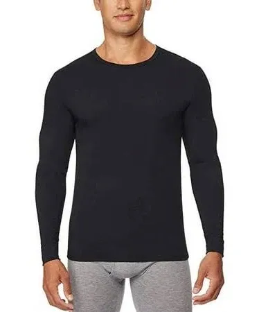 32 Degrees HEAT Men&#039;s 2-Pack Thermal Layer Tops Soft Quick Dry L/S Shirt Black