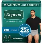 Depend Maximum Underwear for Men, XX-Large - 44/Case