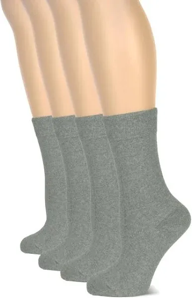 Hugh Ugoli Women's Cotton Crew Socks Plain Color Regular Fit