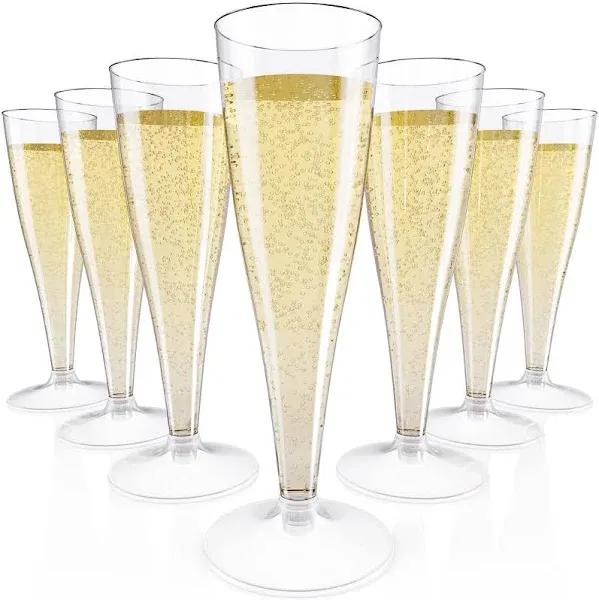 Focusline 100 Pack Plastic Champagne Flutes