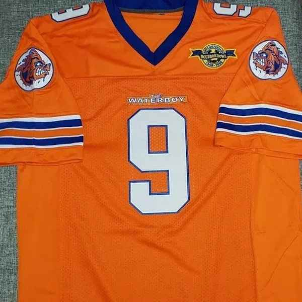 The Waterboy Bobby Boucher #9 Football Jersey Adam Sandler Orange Men&#039;s LARGE