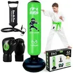 Marwan Sports Punching Bag for Kids/ Inflatable Kids Boxing Bag Set with Gloves/ Toys for Boys Age 3-12, Size: 63, Green