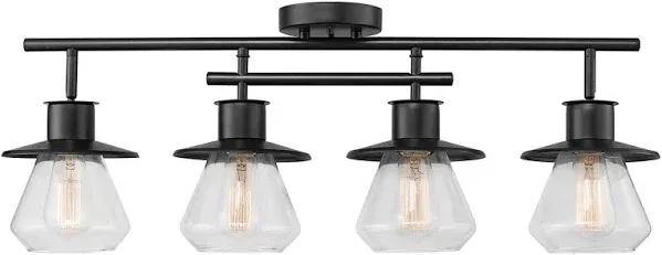 Globe Electric Track Lighting Kit W/ Clear Shades Nate 2&#039; 4-Light Dark Bronze