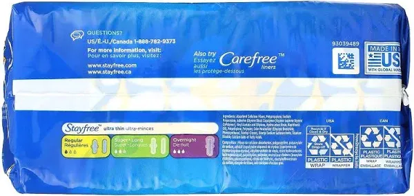 Stayfree Ultra Thin Regular Pads With Wings (10.1 oz)