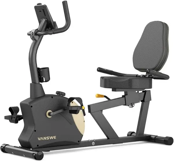 Vanswe Recumbent Exercise Bike for Seniors, Recumbent Bike for Home, Recumbent Stationary Bike 400lbs Weight Capacity with Smart App, LED Monitor,