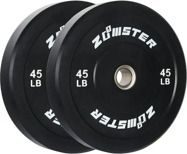 Zoomster 10lb 25lb 45lb Bumper Plate Olympic Weight Plate Bumper Weight Plate with Steel Insert (160LB Weight Set), Steel