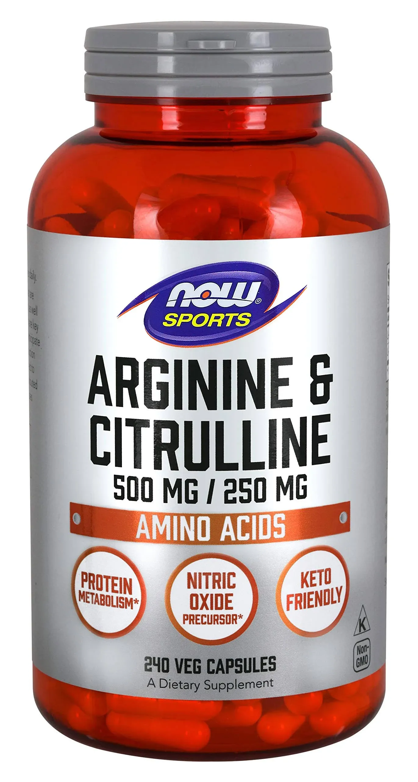 NOW Foods, Sports, Arginine & Citrulline, 240 Veg Capsules