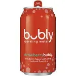 bubly Sparkling Water Strawberry 12 fl oz Cans 18 Pack