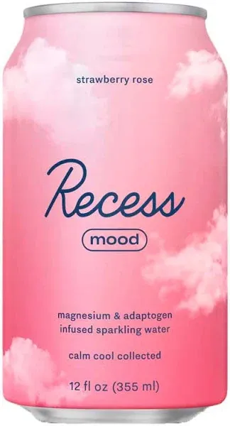 Recess Mood Strawberry Rose Sparkling Water