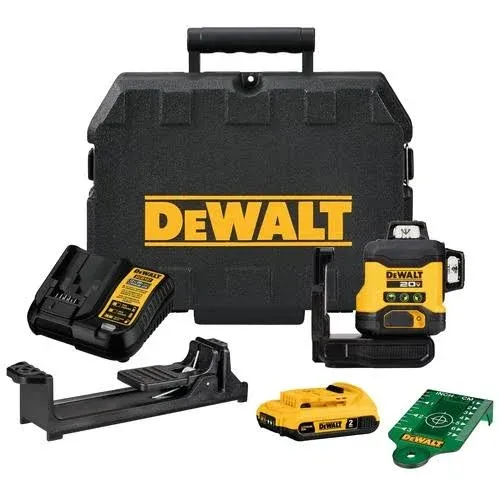 DeWalt DCLE34031D1 20V 3x360 Green Line Laser 2.0Ah Kit